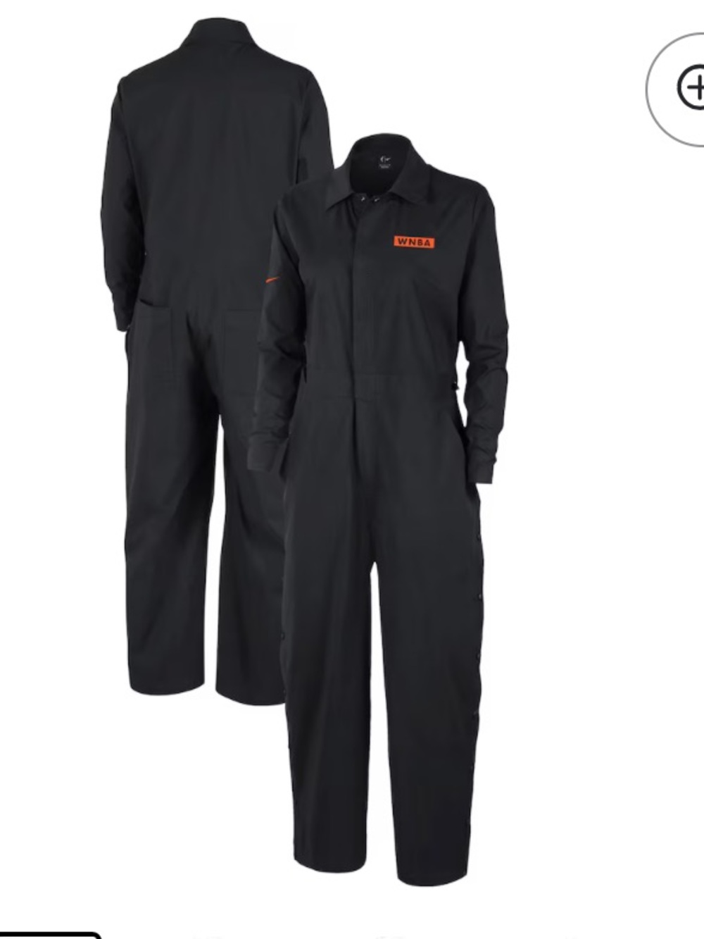 NWT Nike WNBA Black Zip Up Coveralls Jumpsuit size medium Womens Basketball